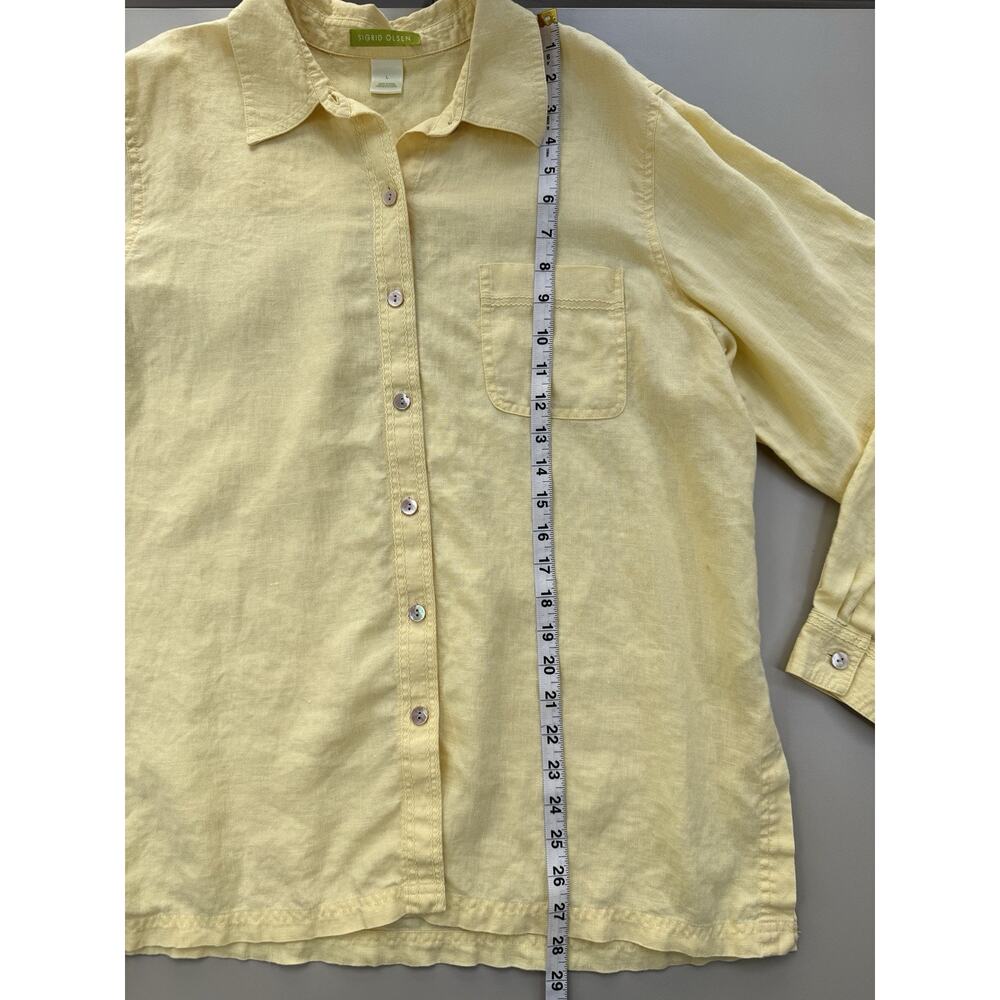 Sigrid Olsen Womens 100% Linen Button Up Shirt L … - image 7